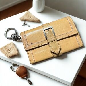 Authentic Vintage Burberry Leather Key Pouch Wallet Nova Check Keychain Case